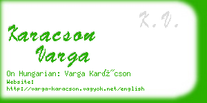 karacson varga business card